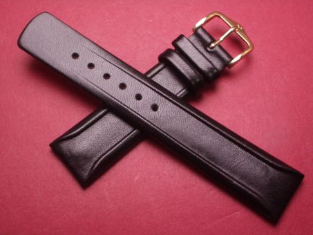 Hirsch Uhren-Armband, Kalbsleder, 20mm im Verlauf auf 18mm, Farbe: schwarz 
