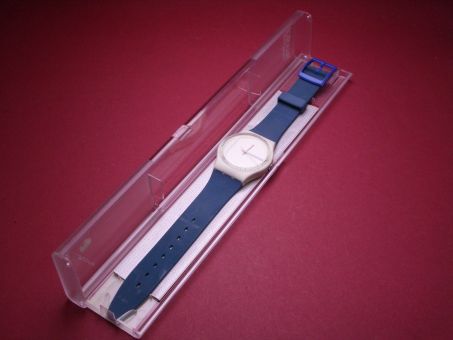 Swatch Armbanduhr aus den 90ern, Quarz, Ø 38,8mm, Farben: weiß, rot, blau, gelb, NOS (New Old Stock), Batterie 380 