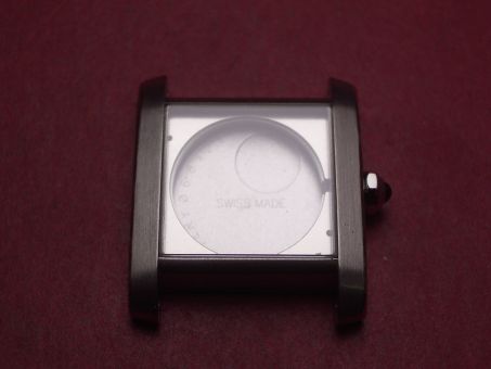 Cartier Gehäuse Stahl, mit Krone, für Tank Francaise MM, Ref. 2465, Seriennummer: 477940TX, neu 