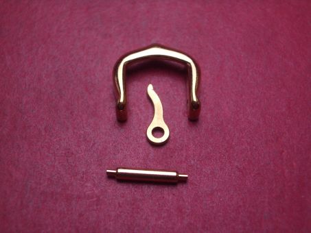 Cartier Dornschließe, 10mm, Stahl, vergoldet, neu 