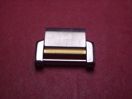 Cartier Armbandglied, Stahl/Gold, 15mm, für Tank Francaise PM, techn. Ref. 2300 & 2384, neu 
