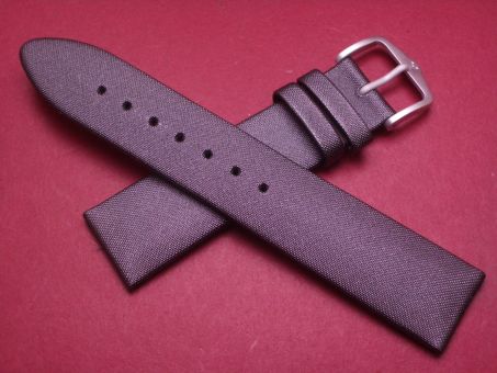 Hirsch Uhren-Armband, Kalbsleder mit Textil, 20mm im Verlauf auf 18mm, Farbe: grau metallic 