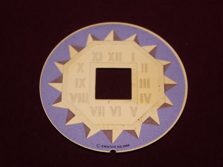 Swatch Zifferblatt, Ø 28,9mm, Farben: silber, gold, NOS (New Old Stock) 