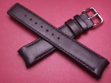 Hirsch Uhren-Armband, Schafsleder, 20mm im Verlauf auf 18mm, Farbe: dunkelbraun 