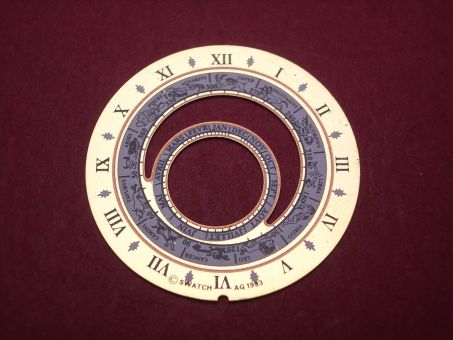 Swatch Zifferblatt, Sternzeichen, Ø 28,9mm, Farben: gold, weiß, schwarz, NOS (New Old Stock) 