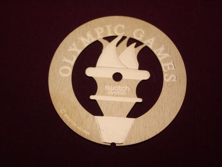 Swatch Zifferblatt, Olympia, Ø 28,9mm, Farben: gold, NOS (New Old Stock) 