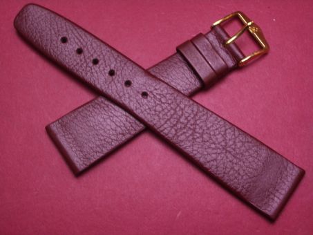 Hirsch Uhren-Armband, Kalbsleder, 20mm im Verlauf auf 16mm, Farbe: rot-braun darunter schwarz 