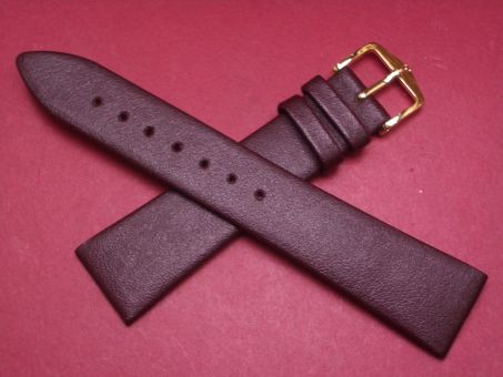 Hirsch Uhren-Armband, Kalbsleder, 20mm im Verlauf auf 16mm, Farbe: dunkelbraun 