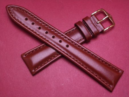 Hirsch Uhren-Armband, Kalbsleder, 20mm im Verlauf auf 16mm, Farbe: braun 