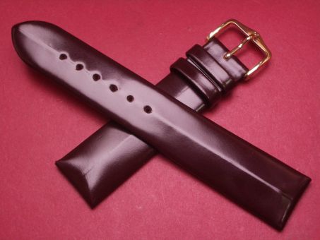 Hirsch Uhren-Armband, Kalbsleder, 20mm im Verlauf auf 18mm, Farbe: dunkelbraun 