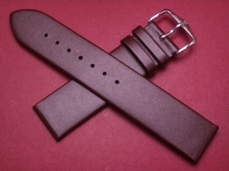 Hirsch Uhren-Armband, Kalbsleder, 20mm im Verlauf auf 20mm, Farbe: dunkelbraun 
