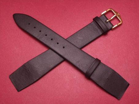 Hirsch Uhren-Armband, Kalbsleder, 20mm im Verlauf auf 16mm, für feste Stege, Farbe: schwarz 