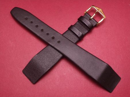 Hirsch Uhren-Armband, Kalbsleder, 20mm im Verlauf auf 16mm, für feste Stege, Farbe: schwarz 