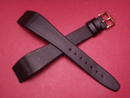 Hirsch Uhren-Armband, Kalbsleder, 20mm im Verlauf auf 14mm, für feste Stege, Farbe: schwarz 