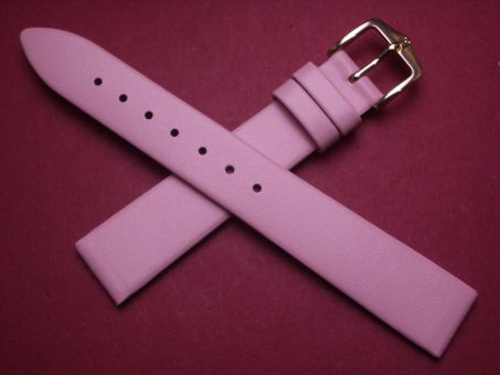 Hirsch Uhren-Armband, Kalbsleder, 16mm im Verlauf auf 14mm, Farbe: rosa 