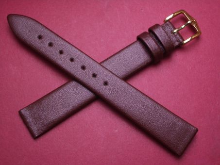 Hirsch Uhren-Armband, Kalbsleder, 16mm im Verlauf auf 14mm, Farbe: dunkelbraun 