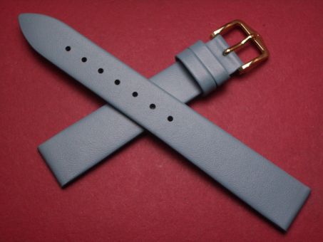 Hirsch Uhren-Armband, Kalbsleder, 16mm im Verlauf auf 14mm, Farbe: blau 