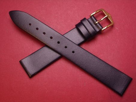 Hirsch Uhren-Armband, Kalbsleder, 16mm im Verlauf auf 14mm, Farbe: schwarz 