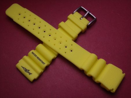 Kautschuk-Armband, 24mm im Verlauf auf 20mm, Farbe: gelb, beachten Sie unsere Staffelpreise 