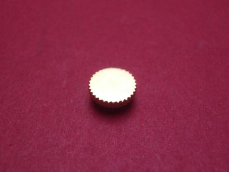 Krone, Stahl, goldfarben, glänzend, Ø 6,53mm, Gesamthöhe 2,7mm, Gewinde 1,2mm 