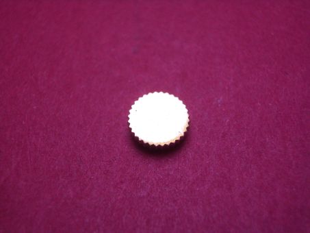 Krone, Stahl, goldfarben, glänzend, Ø 6,42mm, Gesamthöhe 2,36mm, Gewinde 1,2mm 