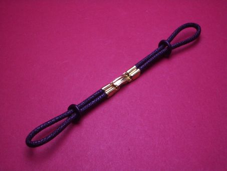 Kordelband Leder-Armband für Damenuhren, mit Ringen und goldfarbener Schließe 