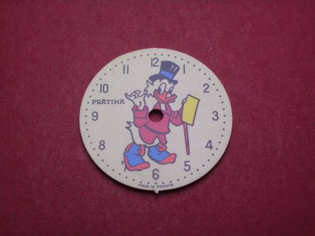 Prätina Vintage Zifferblatt mit Dagobert Duck, Ø 23,9mm, NOS (New Old Stock) 