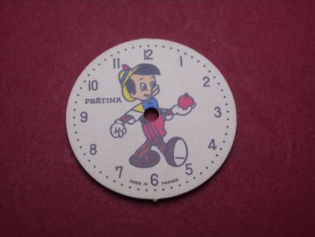 Prätina Vintage Zifferblatt mit Pinocchio, Ø 23,9mm, NOS (New Old Stock) 