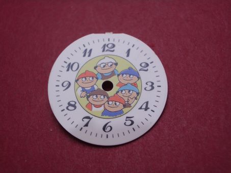 Vintage Zifferblatt, Ø 23,0mm, mit den Mainzelmännchen, aus den 80er Jahren, NOS (New Old Stock) 