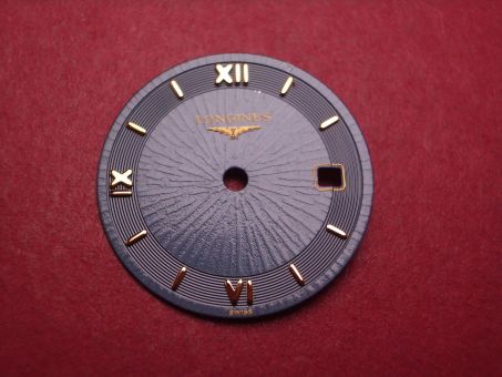 Longines Zifferblatt, Ø 20,0mm, blau mit goldfarbenen Inlays 