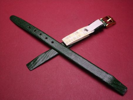 Leder-Armband, Eidechse, 8mm, für feste Stege, Farbe: grün glänzend 