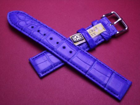 Louisiana Krokodil-Leder-Armband, 18mm, Farbe: blau 