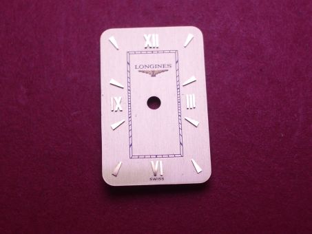 Longines Zifferblatt, 18mm x 11,5mm, gold mit goldfarbenen Inlays 