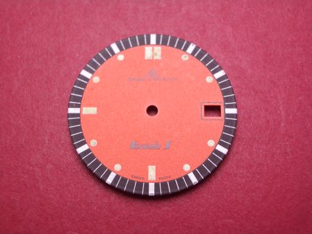Baume & Mercier Zifferblatt, Ø 25,5mm, orange/schwarz, leicht beschädigt 