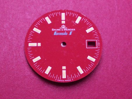 Baume & Mercier Zifferblatt, Ø 25,5mm, rot, leicht beschädigt 