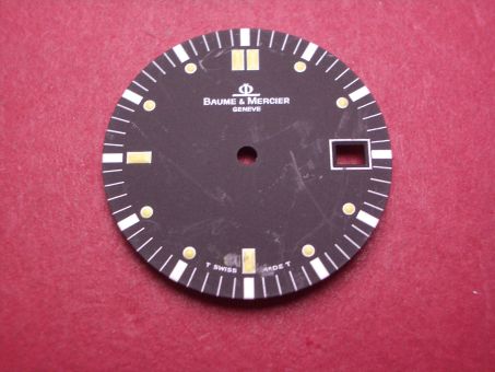 Baume & Mercier Zifferblatt, Ø 25,3mm, schwarz, leicht beschädigt 