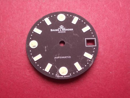 Baume & Mercier Zifferblatt, Ø 25,9mm, schwarz, leicht beschädigt 