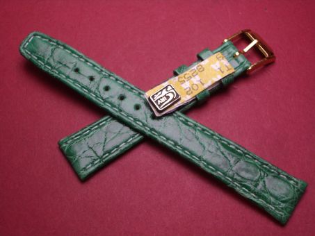 Louisiana Krokodil-Leder-Armband, 14mm im Verlauf auf 12mm, Farbe: grün 