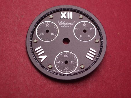 Chopard Zifferblatt, Ø 23,7mm, schwarz mit silberfarbenen Inlays 