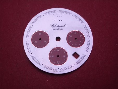 Chopard Zifferblatt, Ø 27,5mm, Perlmutt/rot, leicht beschädigt 