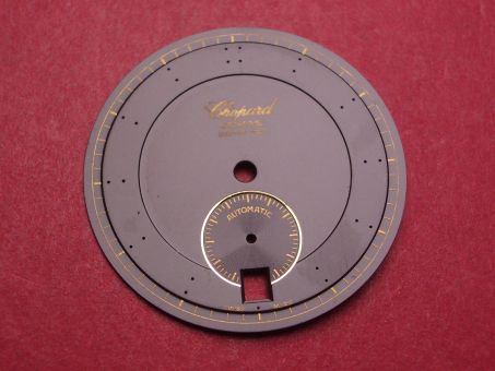 Chopard Zifferblatt, Ø 30,3mm, schwarz, leicht beschädigt, Inlays fehlen 