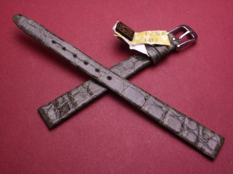 Krokodil-Leder-Armband, 10mm im Verlauf auf 7mm, Farbe: grau 