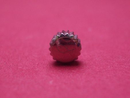 IWC Krone, Stahl, verschraubt, Ø 6,1mm, Höhe 7,0mm, mit Fischsymbol 
