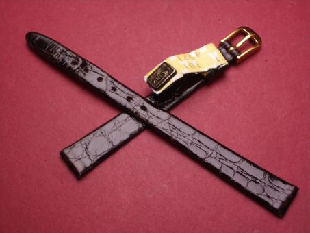 Louisiana Krokodil-Leder-Armband, 10mm im Verlauf auf 7mm, Farbe: dunkelbraun glänzend 