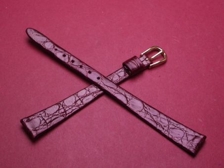Leder-Armband, Krokodil, 12mm im Verlauf auf 7mm, Farbe: beere 