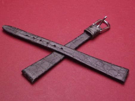 Leder-Armband, Krokodil, 12mm im Verlauf auf 7mm, Farbe: anthrazit 