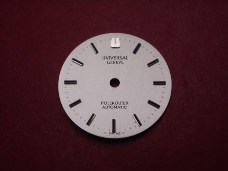 Universal Geneve Zifferblatt, Ø 20,5mm, silber mit silberfarbenen Inlays 