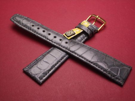 Louisiana Krokodil-Leder-Armband, 22mm auf 16mm, Farbe: grau glänzend 
