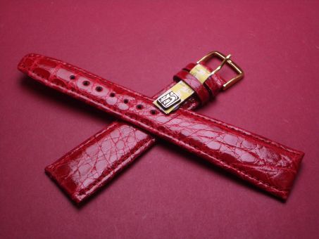Louisiana Krokodil-Leder-Armband, 22mm auf 16mm, Farbe: rot 