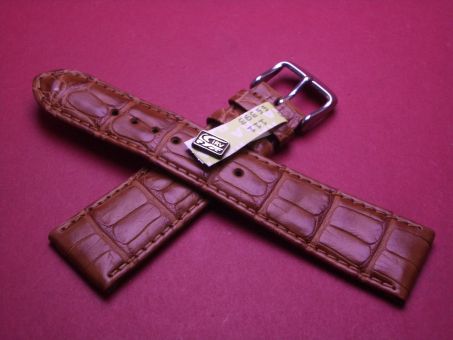 Louisiana Krokodil-Leder-Armband, 22mm auf 18mm, signiert Graf Farbe: braun 